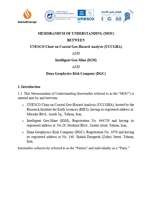 Tripartite MoU with Dana Geophysics Kish